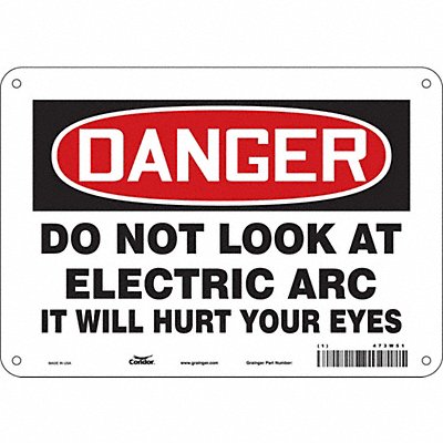 CONDOR 473W51 Safety Sign 7 inx10 in Polyethylene