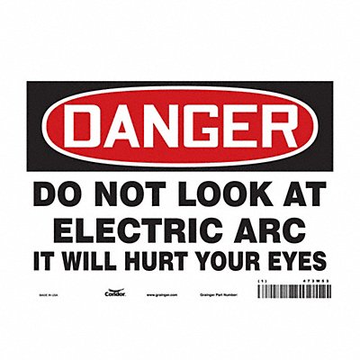 CONDOR 473W53 Safety Sign 7 in x 10 in Vinyl