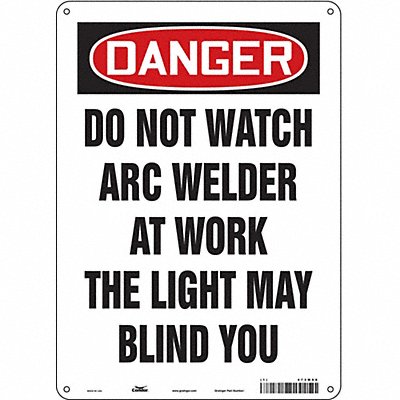 CONDOR 473W88 Safety Sign 14 in x 10 in Polyethylene