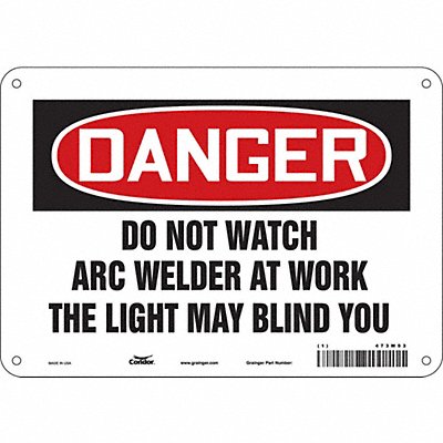 CONDOR 473W96 Safety Sign 7 inx10 in Polyethylene