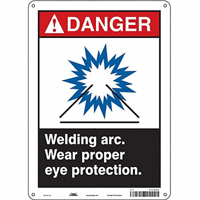 CONDOR 473X28 Safety Sign 14 in x 10 in Aluminum