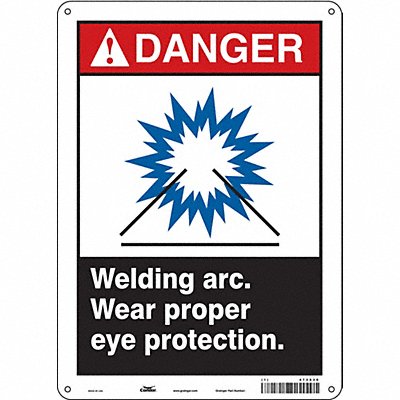 CONDOR 473X30 Safety Sign 14 inx10 in Polyethylene