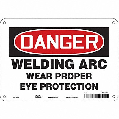 CONDOR 473X41 Safety Sign 7 inx10 in Polyethylene