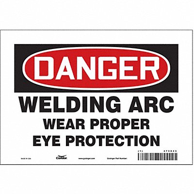 CONDOR 473X43 Safety Sign 7 inx10 in Vinyl