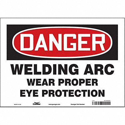CONDOR 473X44 Safety Sign 10 in x 14 in Vinyl