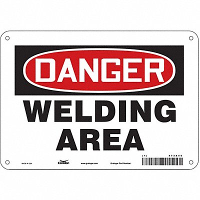 CONDOR 473X45 Safety Sign 7 in x 10 in Aluminum