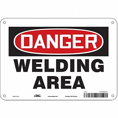 CONDOR 473X47 Safety Sign 7 inx10 in Polyethylene