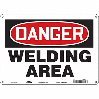 CONDOR 473X48 Safety Sign 10 inx14 in Polyethylene