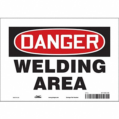 CONDOR 473X49 Safety Sign 7 in x 10 in Vinyl