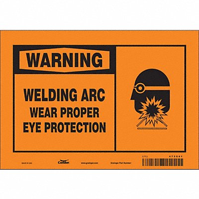 CONDOR 473X61 Safety Sign 7 inx10 in Vinyl