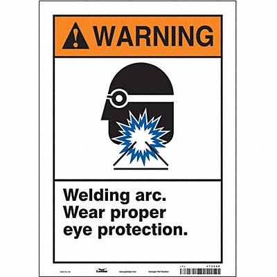 CONDOR 473X68 Safety Sign 14 inx10 in Vinyl