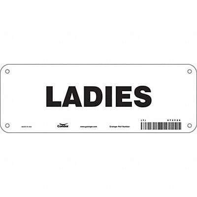 CONDOR 473Y26 Safety Sign 3 1/2 in x 10 in Aluminum
