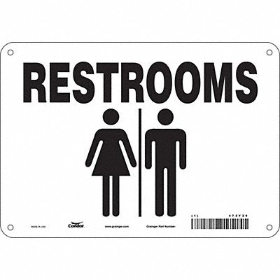 CONDOR 473Y39 Safety Sign 7 in x 10 in Vinyl