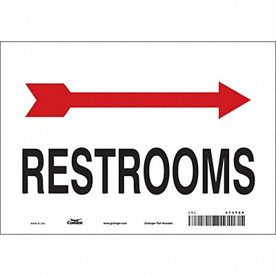 CONDOR 473Y69 Safety Sign 7 in x 10 in Vinyl