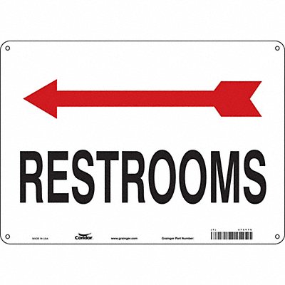 CONDOR 473Y75 Safety Sign 10 in x 14 in Polyethylene