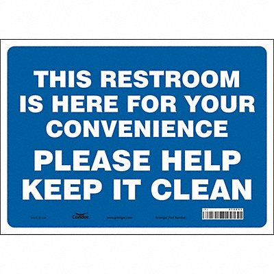 CONDOR 473Z53 Safety Sign 10 in x 14 in Vinyl