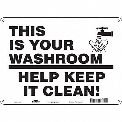 CONDOR 474A07 Safety Sign 10 in x 14 in Polyethylene