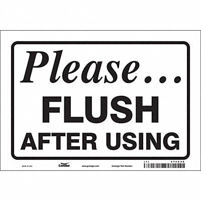 CONDOR 474A39 Safety Sign 7 in x 10 in Vinyl