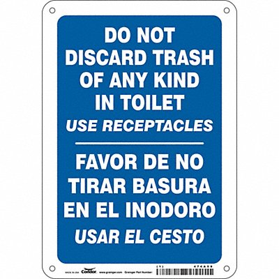 CONDOR 474A59 Safety Sign 10 in x 7 in Aluminum