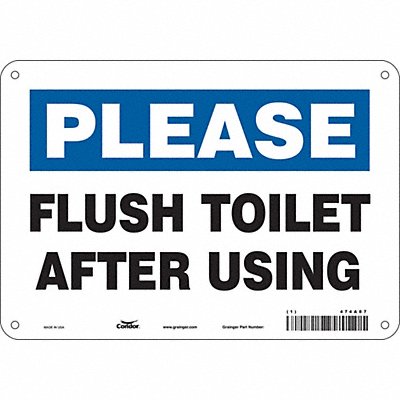 CONDOR 474A87 Safety Sign 7 in x 10 in Aluminum