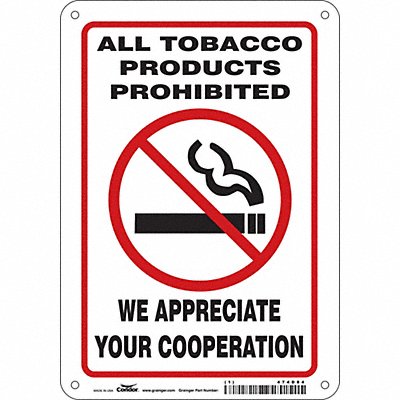 CONDOR 474D84 Safety Sign 10 inx7 in Aluminum
