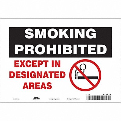 CONDOR 474F10 Safety Sign 7 inx10 in Vinyl
