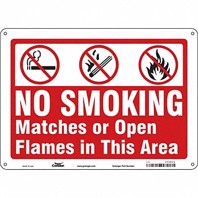 CONDOR 474H34 Safety Sign 10 in x 14 in Polyethylene