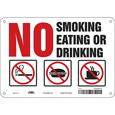 CONDOR 474H73 Safety Sign 7 in x 10 in Aluminum