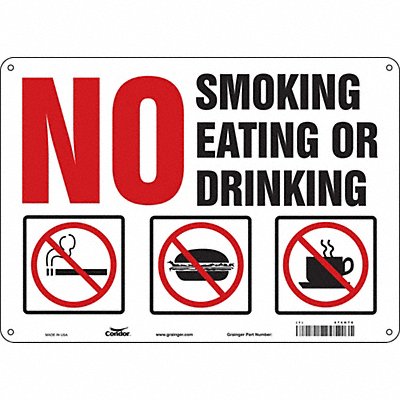 CONDOR 474H76 Safety Sign 10 inx14 in Polyethylene