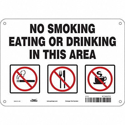 CONDOR 474H79 Safety Sign 7 in x 10 in Aluminum