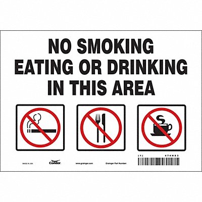CONDOR 474H83 Safety Sign 7 in x 10 in Vinyl