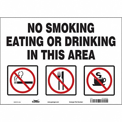 CONDOR 474H84 Safety Sign 10 inx14 in Vinyl