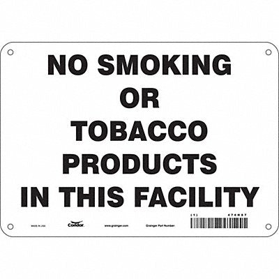 CONDOR 474H87 Safety Sign 7 in x 10 in Polyethylene