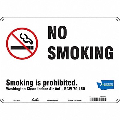 CONDOR 474H92 Safety Sign 10 in x 14 in Aluminum