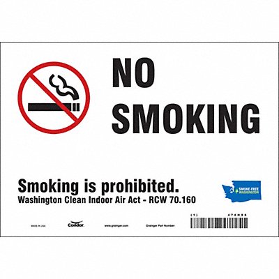 CONDOR 474H96 Safety Sign 7 in x 10 in Vinyl