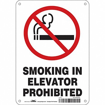 CONDOR 474K02 Safety Sign 10 in x 7 in Polyethylene