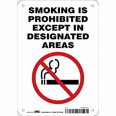 CONDOR 474K17 Safety Sign 10 inx7 in Polyethylene