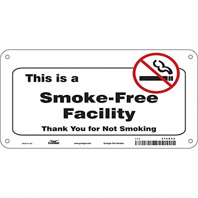 CONDOR 474K96 Safety Sign 5 in x 10 in Polyethylene