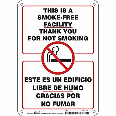 CONDOR 474L12 Safety Sign 10 inx7 in Polyethylene