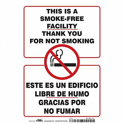 CONDOR 474L14 Safety Sign 10 inx7 in Vinyl