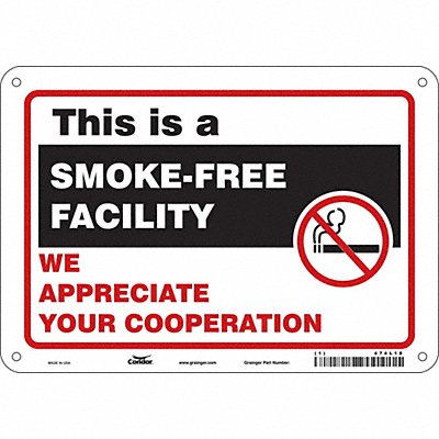 CONDOR 474L18 Safety Sign 7 in x 10 in Polyethylene