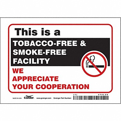 CONDOR 474L26 K1243 Safety Sign 5 inx7 in Vinyl