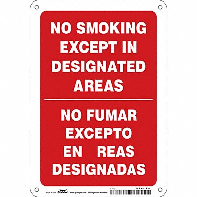 CONDOR 474L89 Safety Sign 10 inx7 in Aluminum