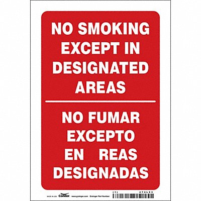 CONDOR 474L93 Safety Sign 10 in x 7 in Vinyl