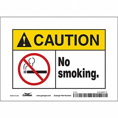 CONDOR 474N17 K1266 Safety Sign 5 in x 7 in Vinyl