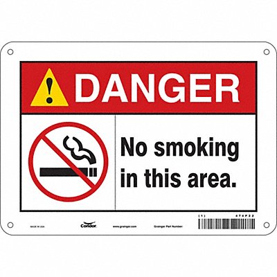 CONDOR 474P22 Safety Sign 7 in x 10 in Aluminum