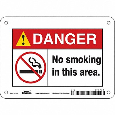 CONDOR 474P27 Safety Sign 5 in x 7 in Vinyl
