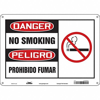 CONDOR 474P33 Safety Sign 10 in x 14 in Polyethylene