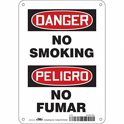 CONDOR 474P49 Safety Sign 10 in x 7 in Aluminum
