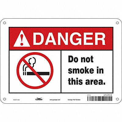 CONDOR 474P69 Safety Sign 7 in x 10 in Polyethylene